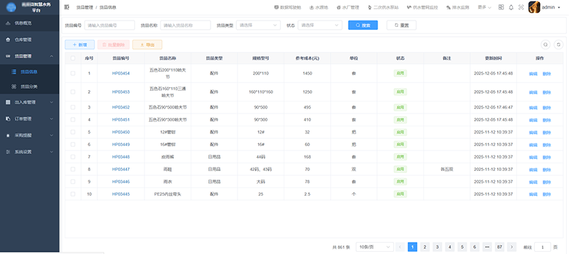 貨品信息管理